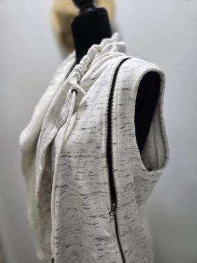 Calvin Klein Gray Sleeveless Hoodie Style Vest with Side Zipper